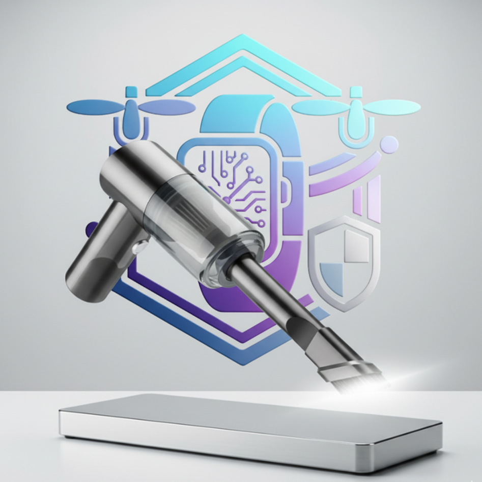 Aspiradora 3 en 1 con Función de Succión y Soplado  Mini Aspiradora Portátil USB Recargable | Para Coche y Hogar | Limpieza Multifuncional Compacta