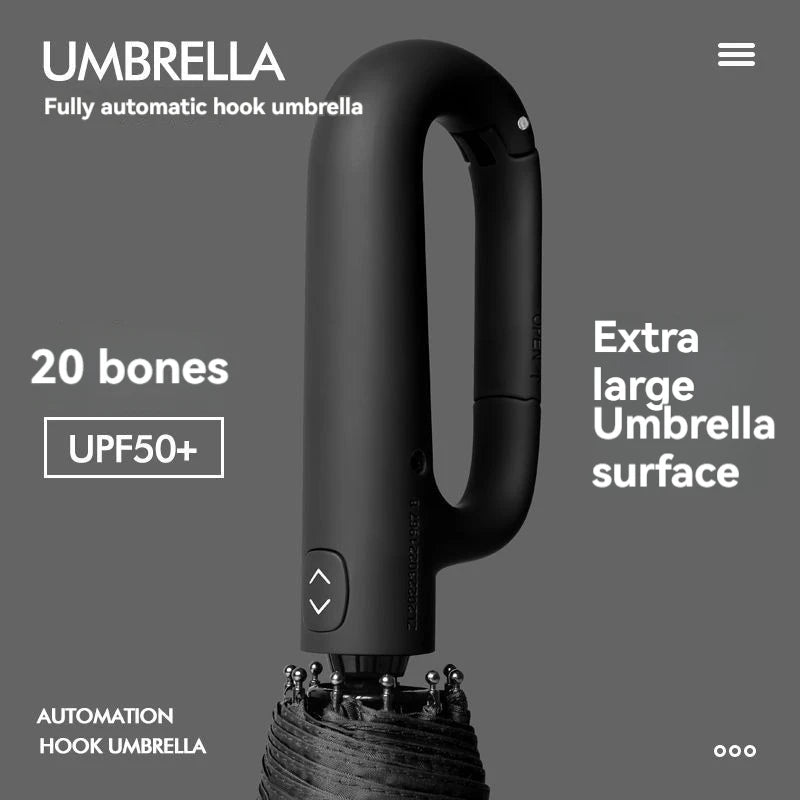 Paraguas Automático Plegable con Diseño de Anillo | 20 Varillas Reforzadas | Extra Grande y Resistente | Doble Paraguas para Hombre y Mujer