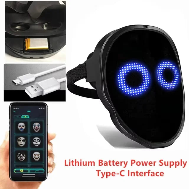 Máscara LED Inteligente RGB SL016 para Halloween y Fiestas